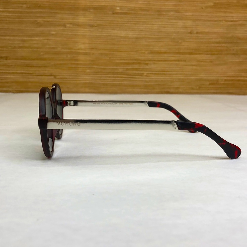 KOMONO Vivien Tortoise Silver Sunglasses Round Red - Picture 9 of 12